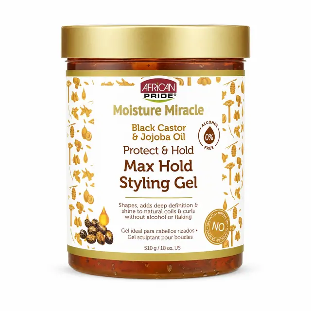 African Pride Moisture Miracle Max Styling Gel Black Castor Jojoba Oil 510 gr 1