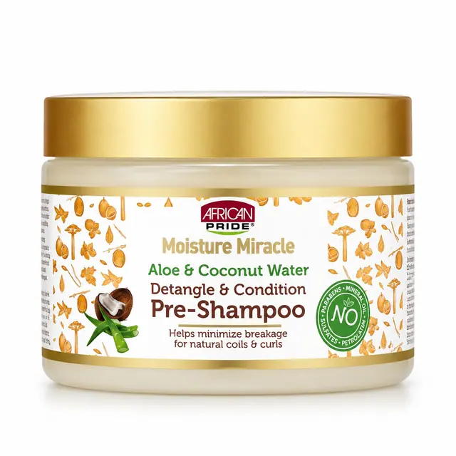 African Pride Moisture Miracle Aloe & Coconut Water Detangle & Condition Pre-Shampoo 340 gr 1