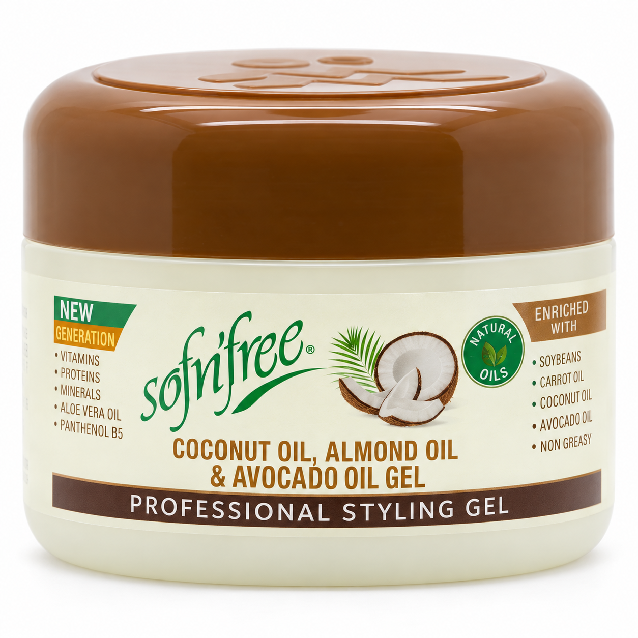 Sof n'free Styling Gel Coconut Oil 250ml