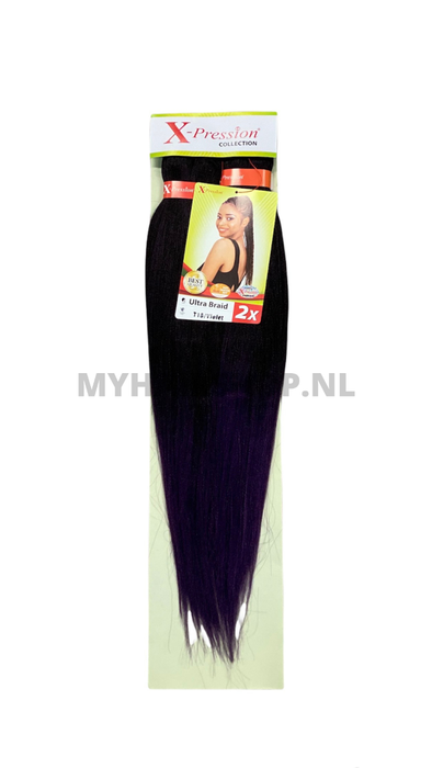 X-Pression Pre-Stretched Braid 2X 46 Inches # T1B/Violet