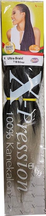X-Pression Pre-Stretched Braid T1B-Silver