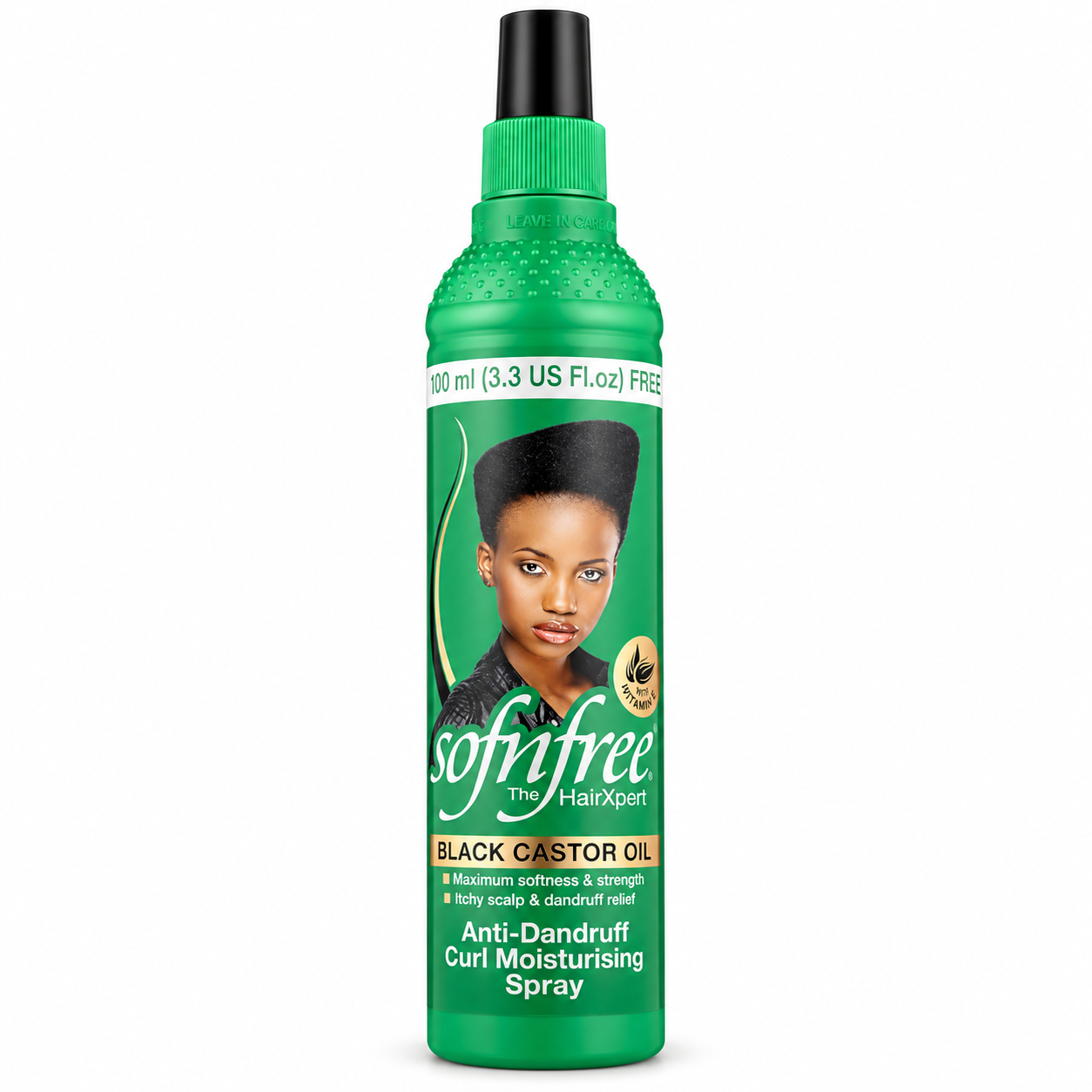Sof n'free Black Castor Oil Anti-Dandruff Curl Braid Spray 350ml