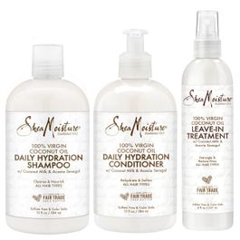 Shea Moisture Shampoo and Conditioner Set With Leave In Treatment Spray