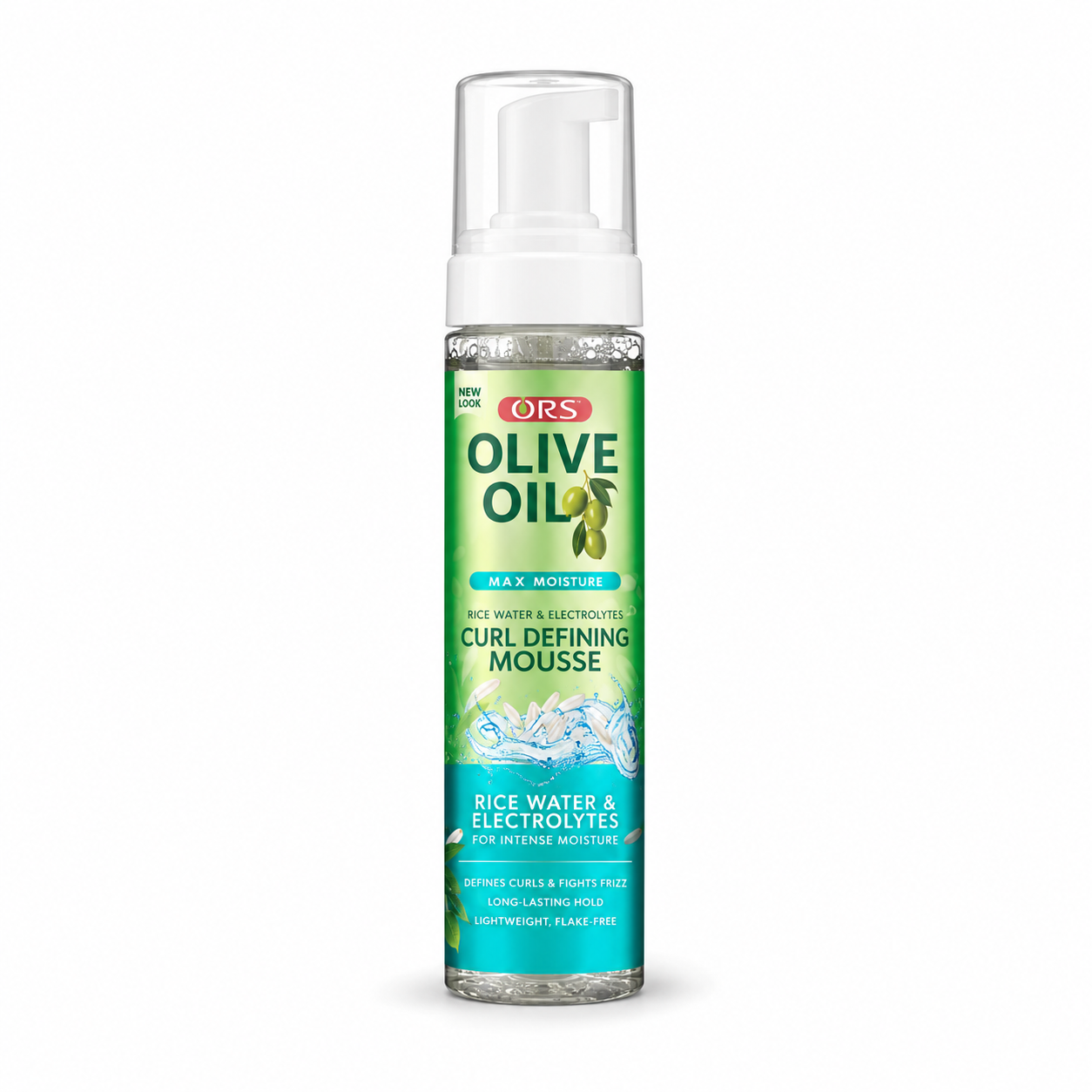 ORS Olive Oil Max Moisture Rice Water & Electrolytes Curl Defining Mousse 207ml
